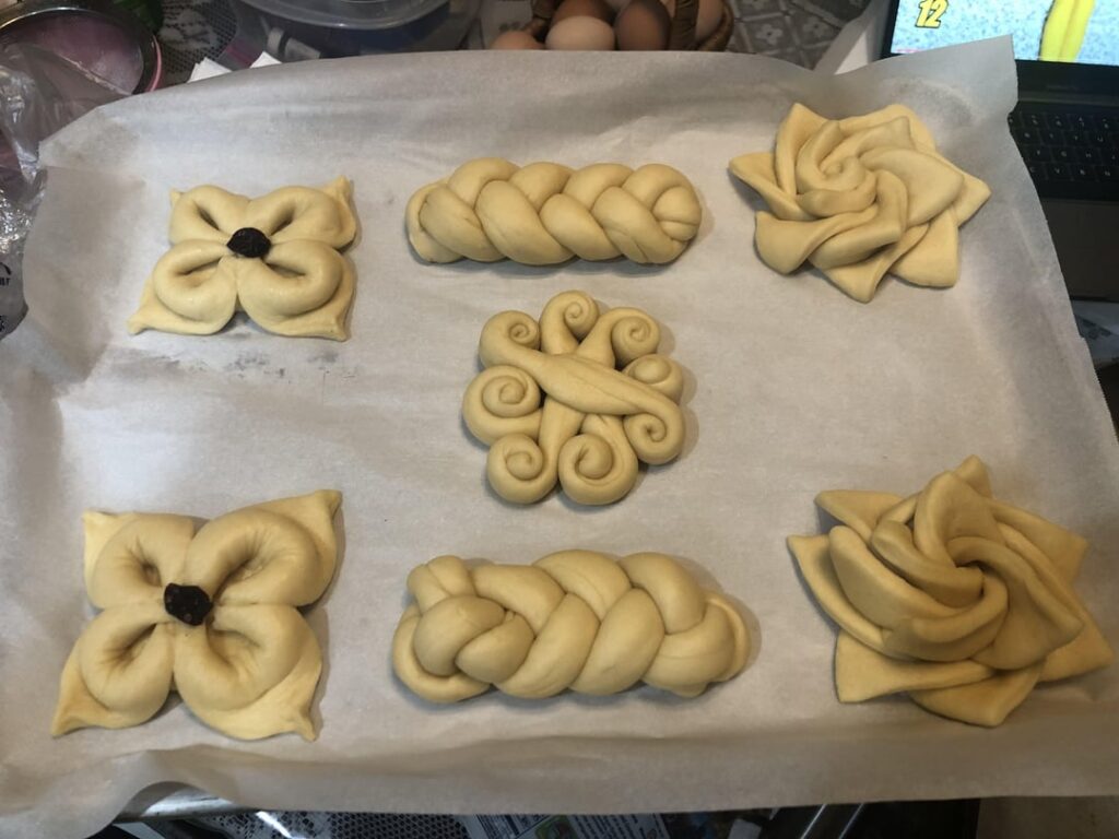 Today’s practice of different designs, more roses and braiding.