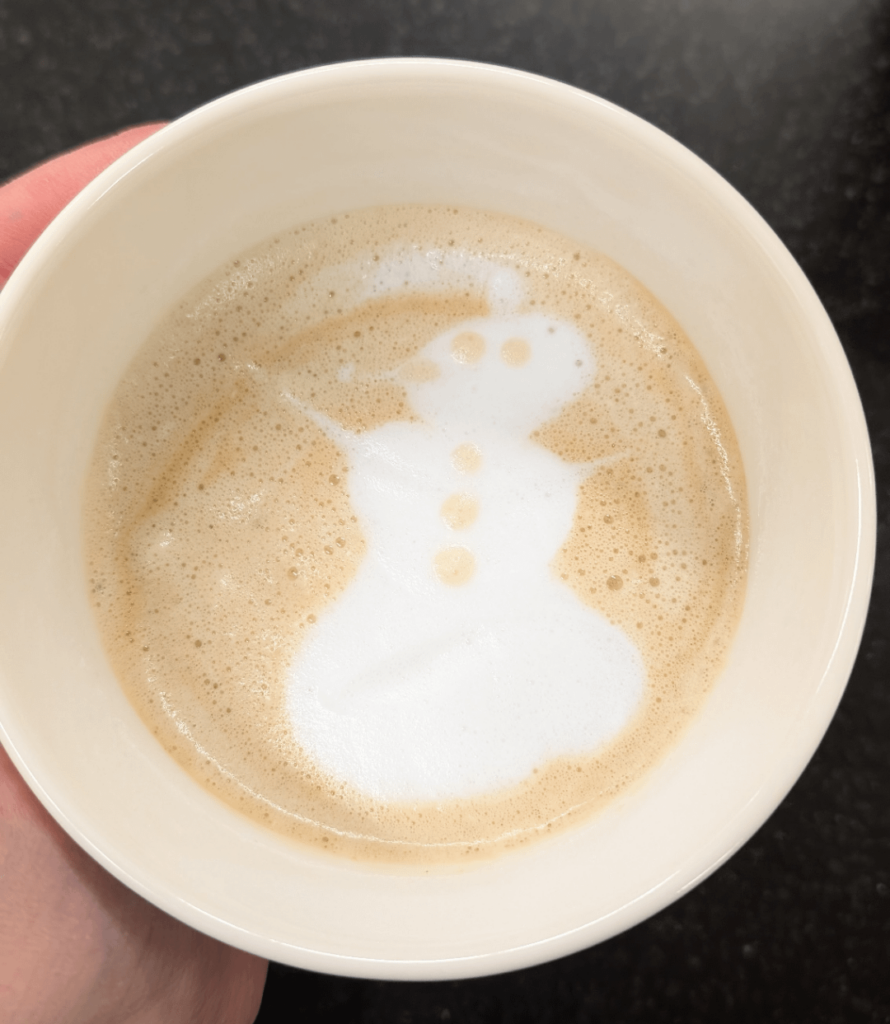 when the milk texture is bad ... turn a blob into a snowman!