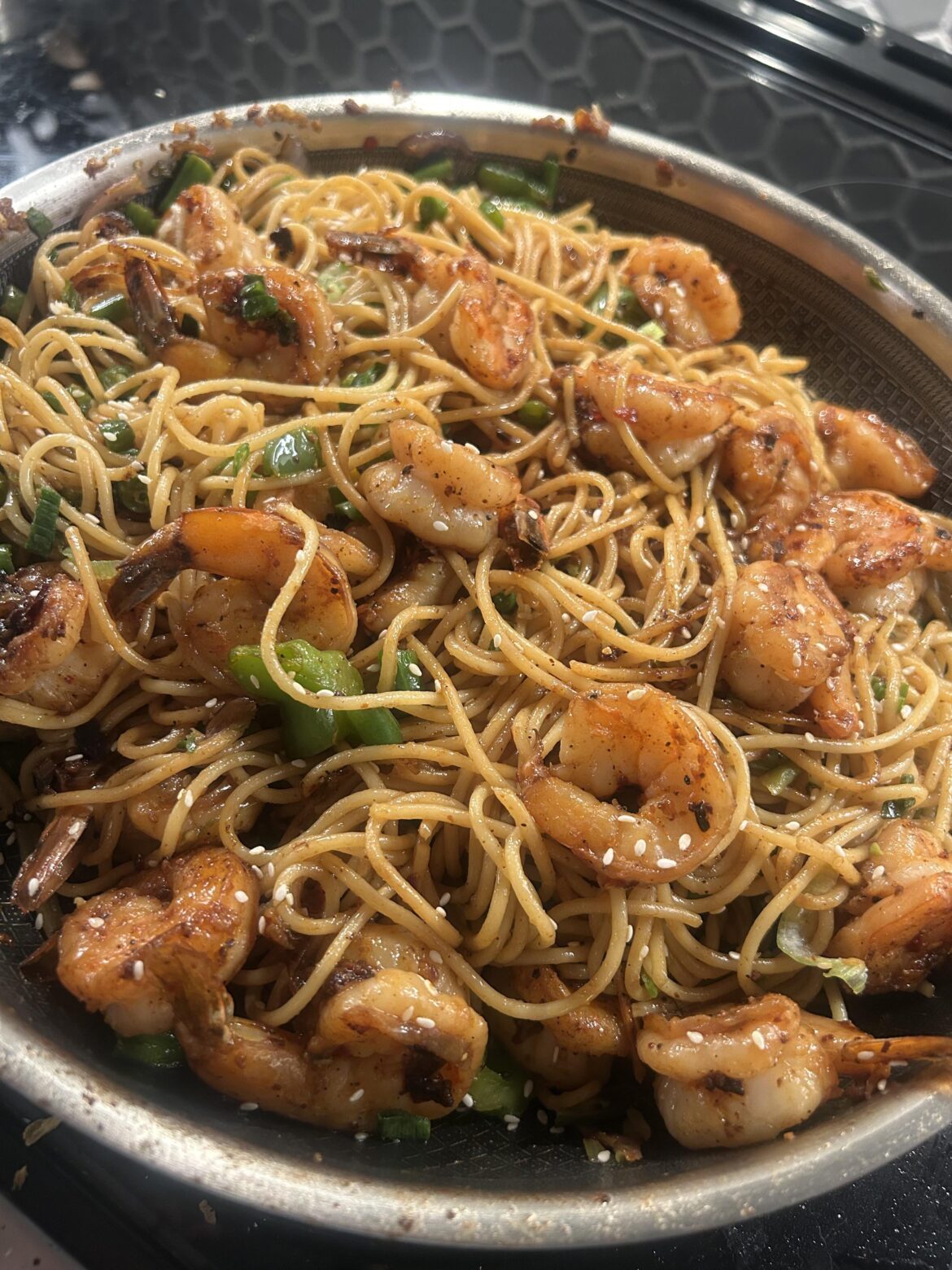 [homemade] shrimp noodle stir fry!