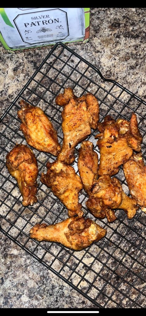 Wings and Patron for breakfast?