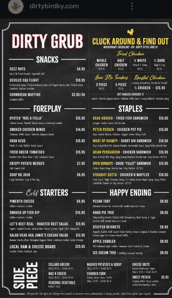 Weird menu from a new restaurant in my city