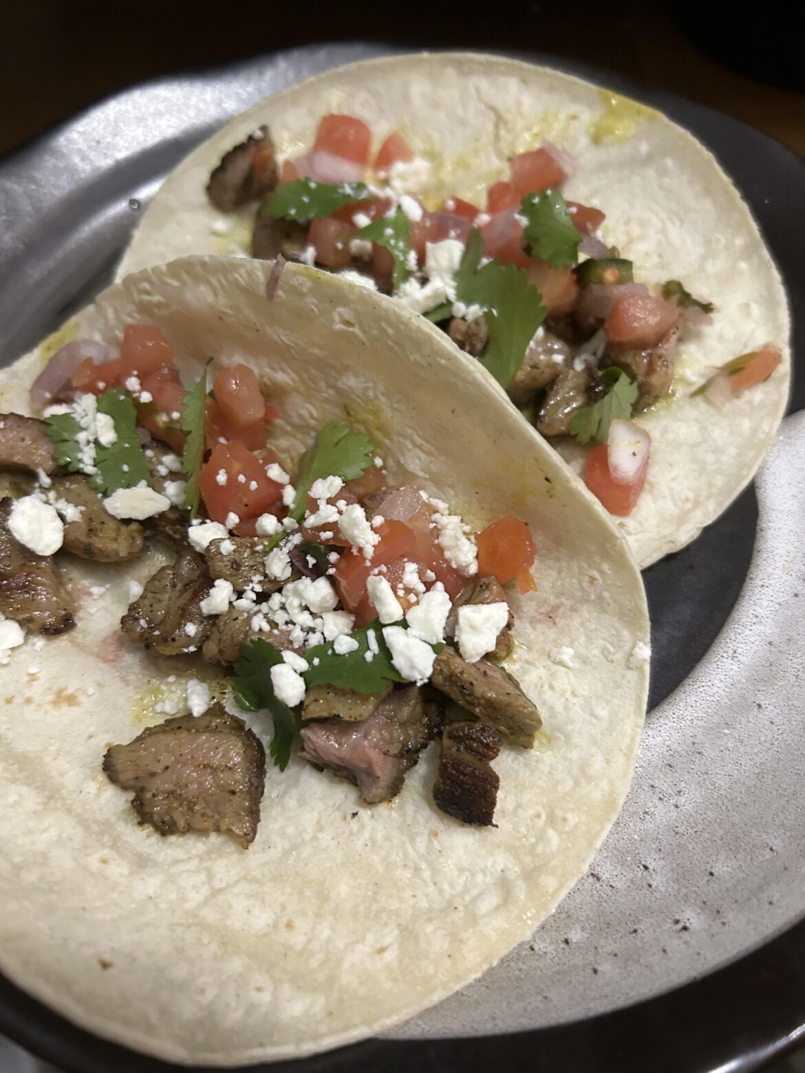 Marinated lamb tacos
