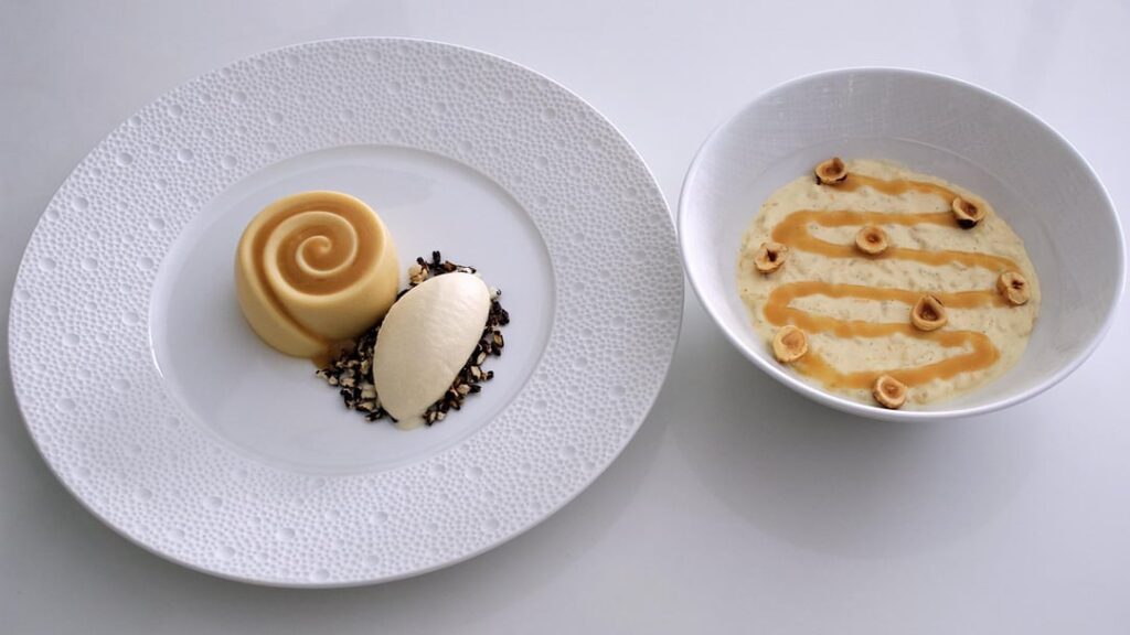 Rice Textures Dessert with Orange & Hazelnut