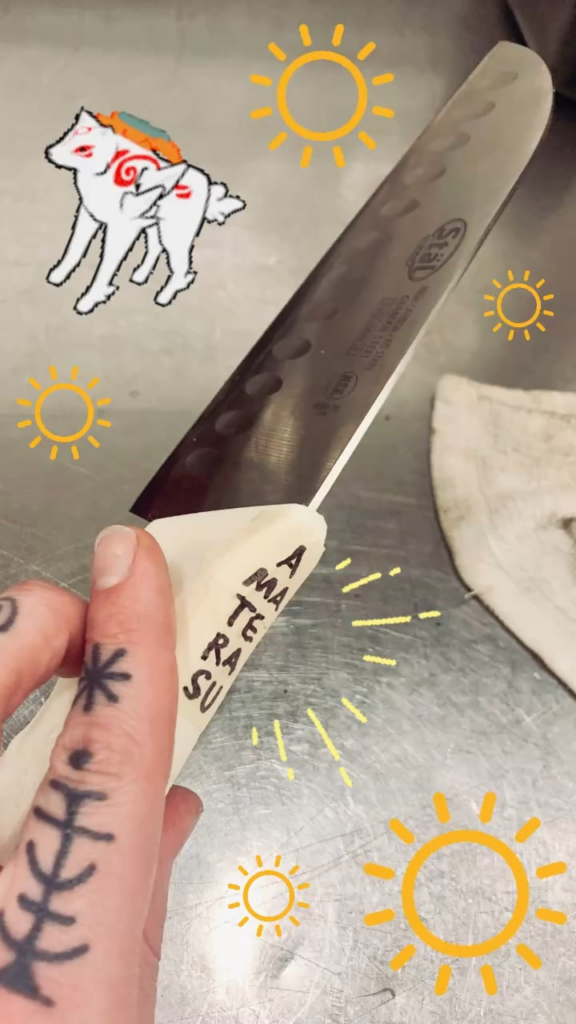 My Exec Chef gifted me a knife of my own, Ammy and I have already bonded