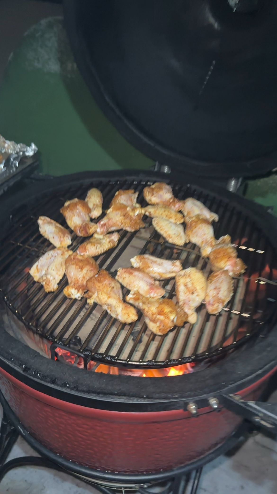 Today just some wings on the grill.