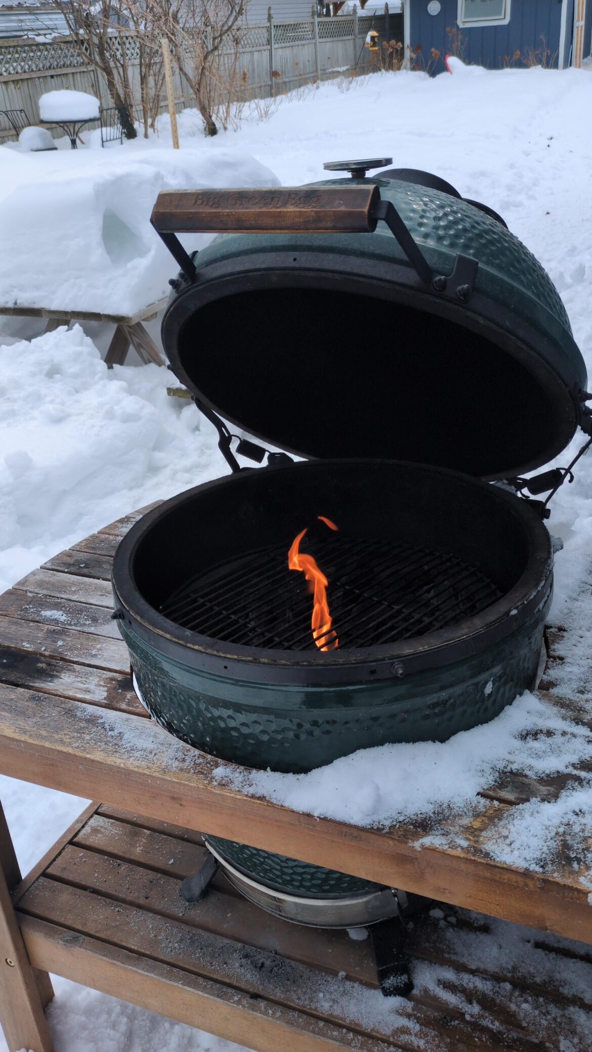 Thawing out the grill.
