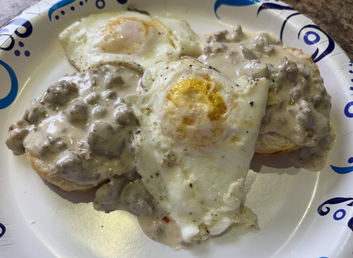 Biscuits & gravy with eggs
