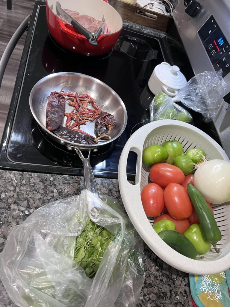 Salsa Roja and Tomatillo salsa