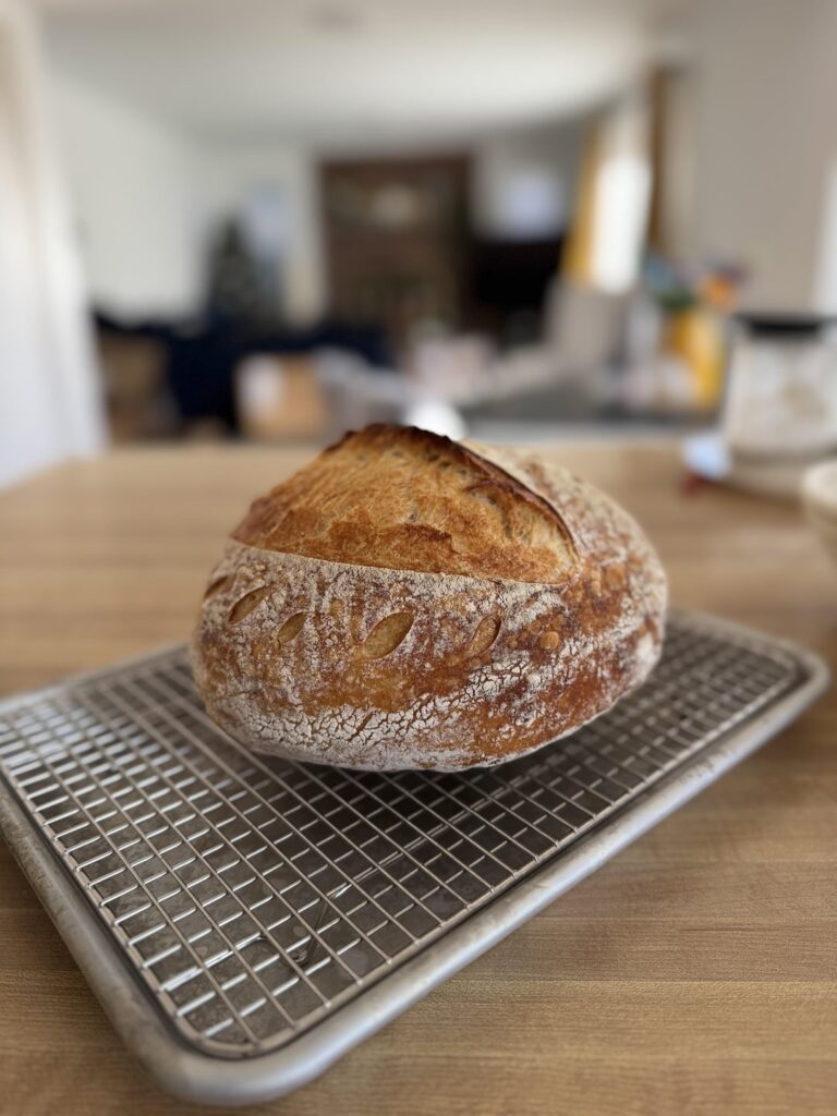 First time making a sourdough loaf. I’m super excited!