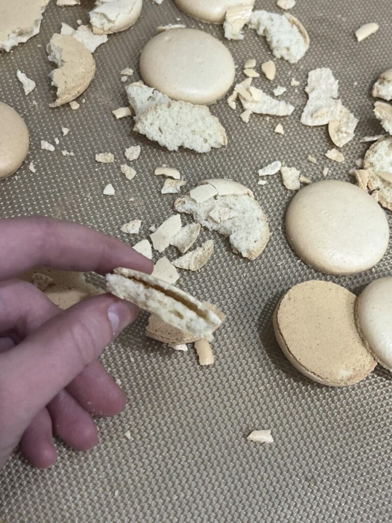 Experimenting with silpat vs parchment, silpat got hollow.