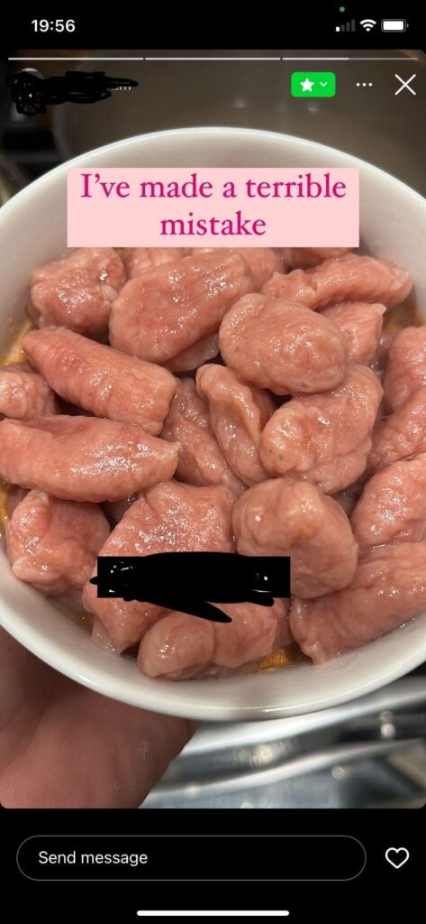 Romantic pink gnocchi…I’m sorry