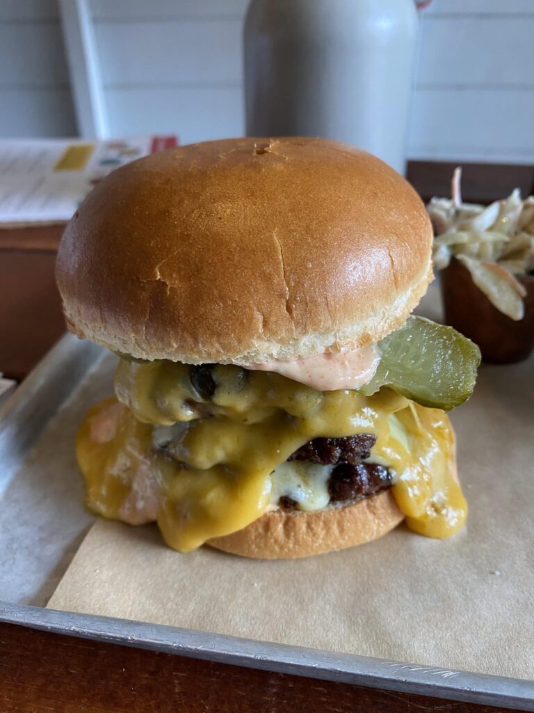 Local pub cheeseburger.