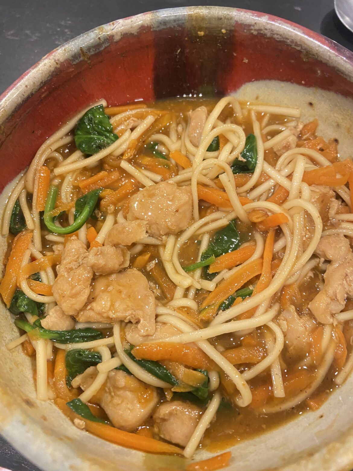Szechuan chicken ramen soup