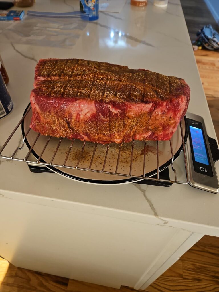 Start to finish. Seasoned with salt, pepper, paprika, garlic powder and onion powder. Cooked at 135 for 33 hours and seared with avocado oil and ghee. Chuck roast is underrated AF.
