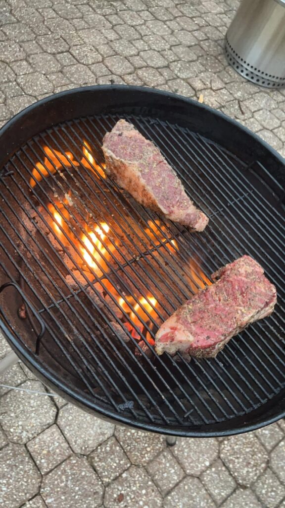 Ran out of charcoal and just cooked over some firewood