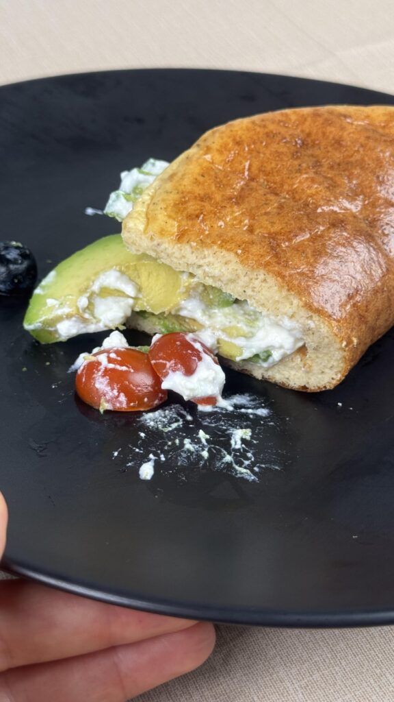 Experimenting with this viral flourless cottage cheese wrap—today it was avocado, cherry tomatoes, and yogurt. So good! What’s your go-to wrap filling?