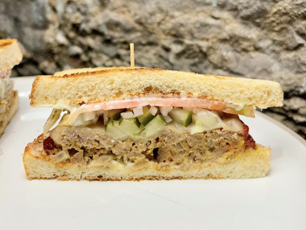 Cheddar meatloaf on sourdough