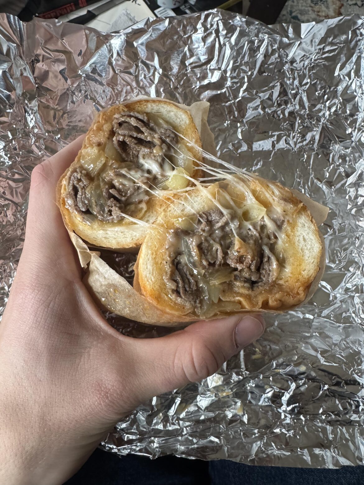 Homemade cheesesteak in honor of the Eagles