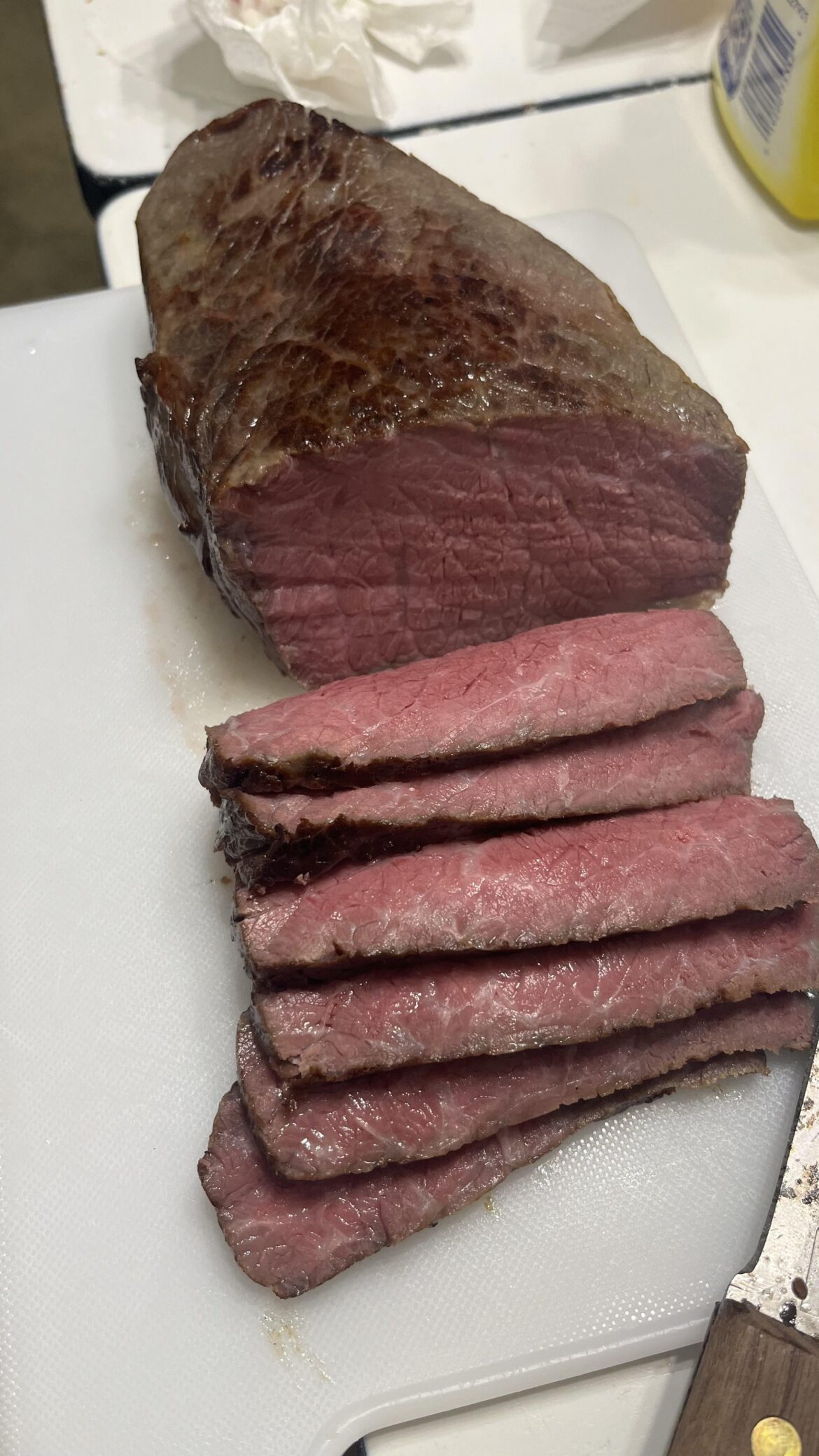 Need to work on the sear, but for a London broil this sure was tender!