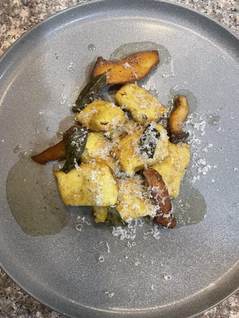 Mushroom and ricotta stuffed agnolotti Mushroom and ricotta stuffed agnolotti
