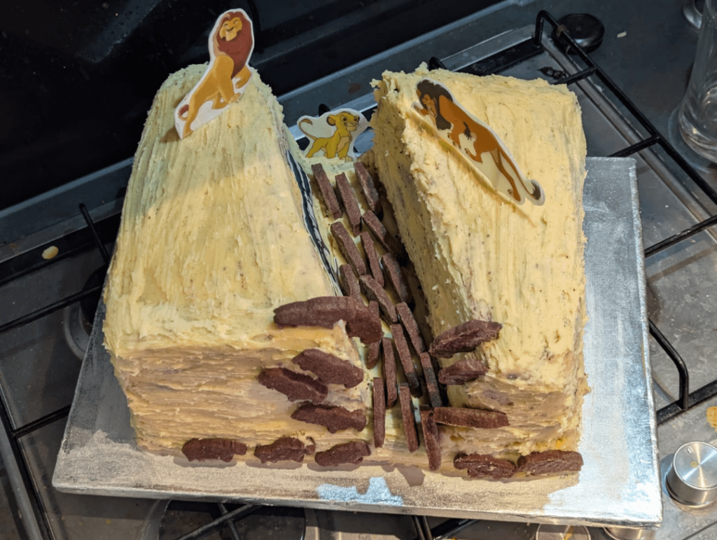 The wildebeest stampede from the Lion King cake (request of our 4y/o)