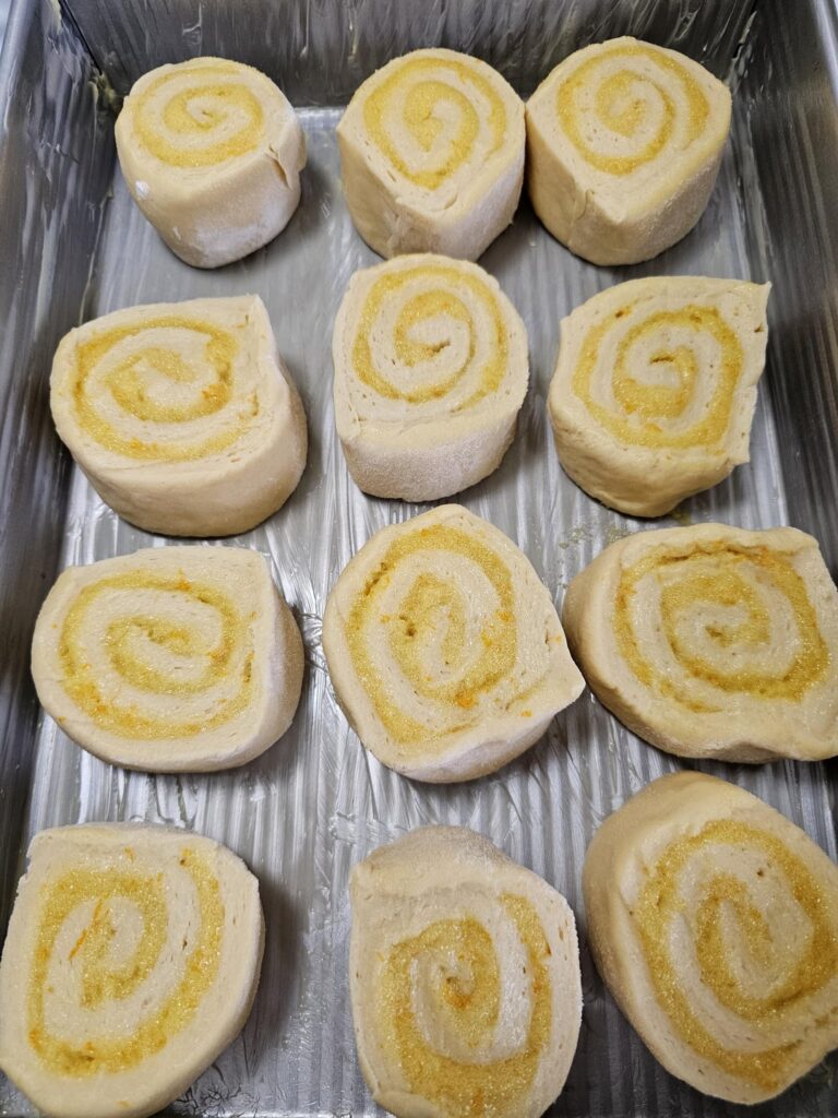 First try at making orange rolls
