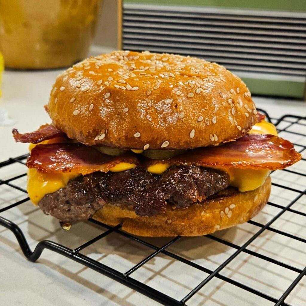 Wagyu cheeseburger with bacon