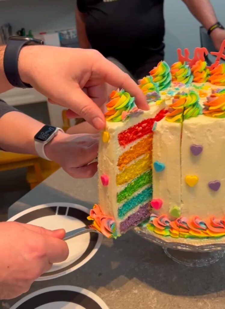 Rainbow Birthday Cake for our niece!
