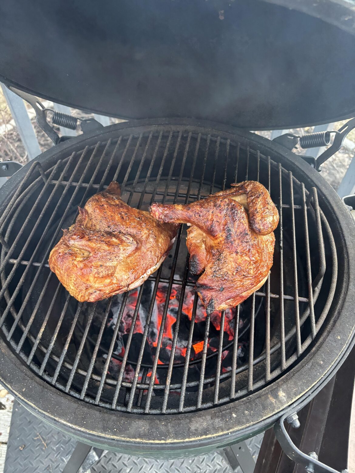Roasted chicken on the BGE