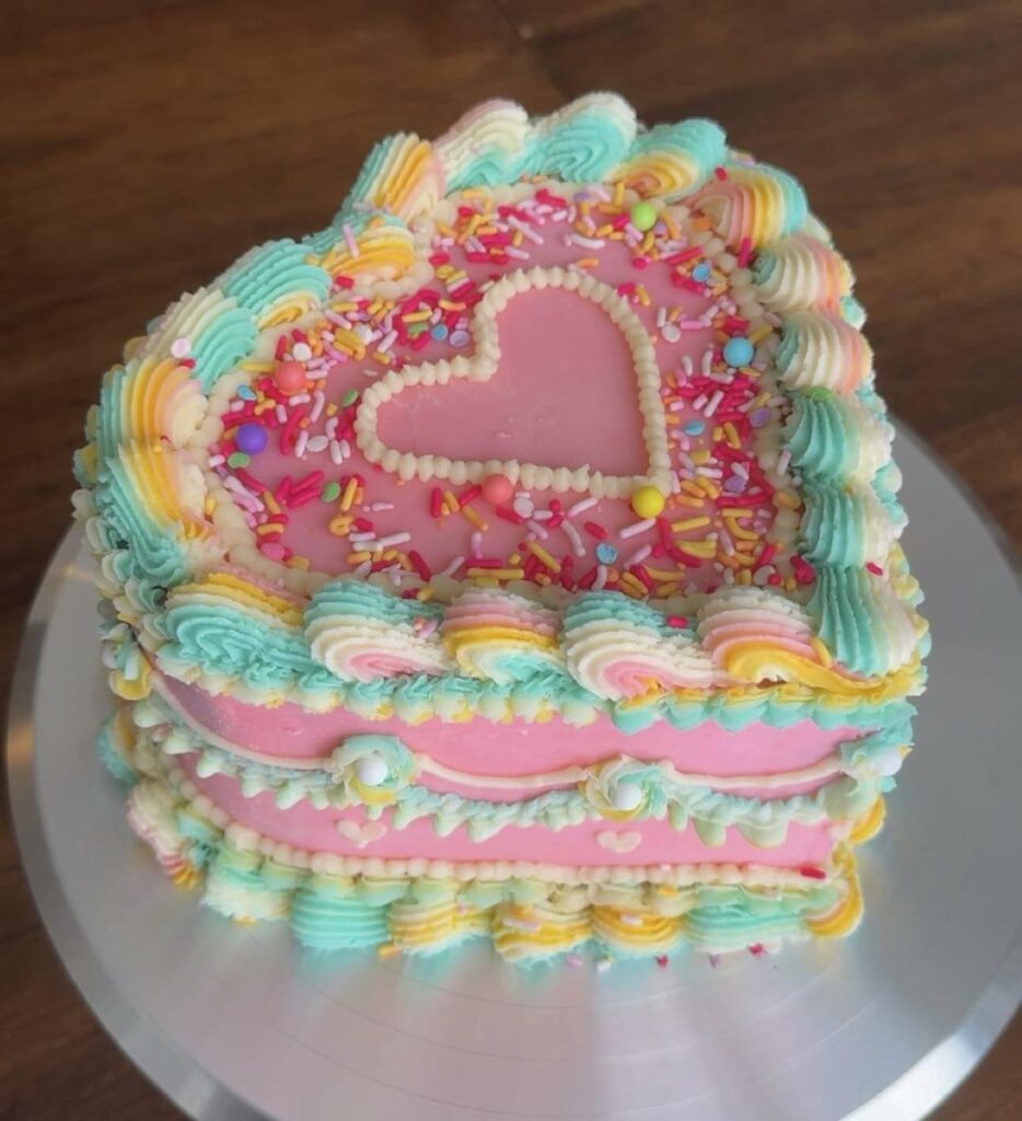 First time making a heart cake!!