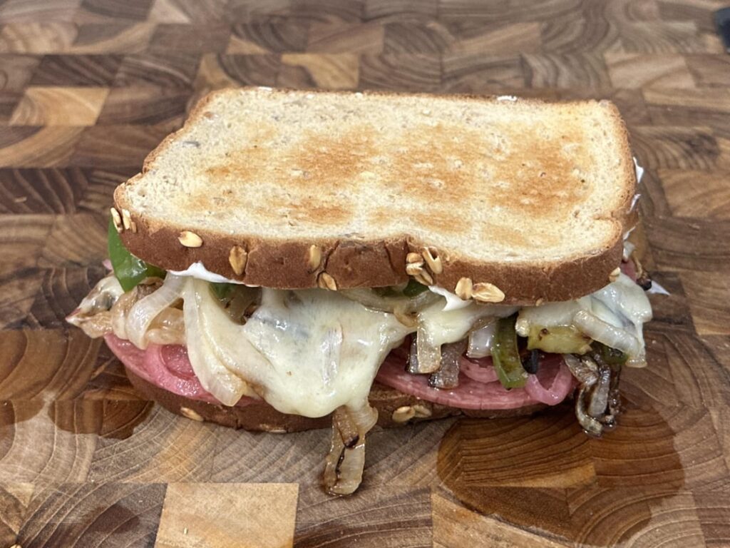 you ever try putting salami on your onion sandwiches?