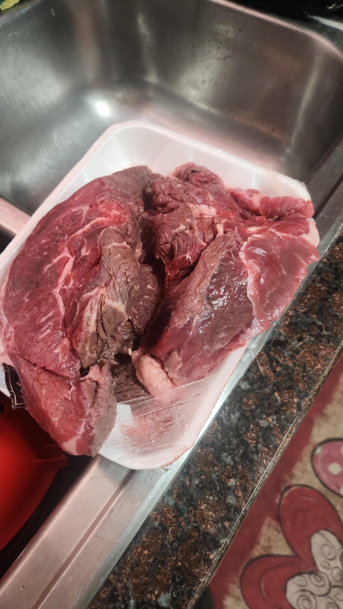 Hey y'all. Just thawed this overnight and it had this brown color. Haven't had this happen before, and it doesn't smell "bad." Is it okay to roast?