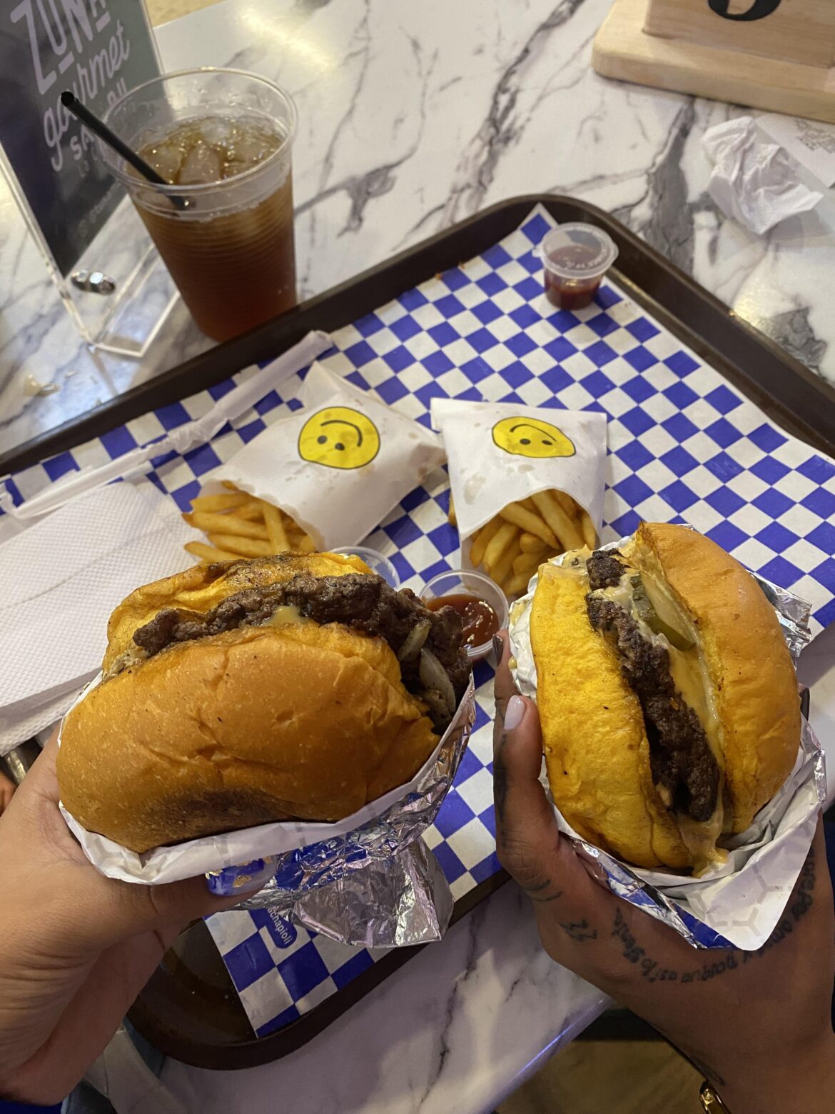 Smash with onion and chesse!