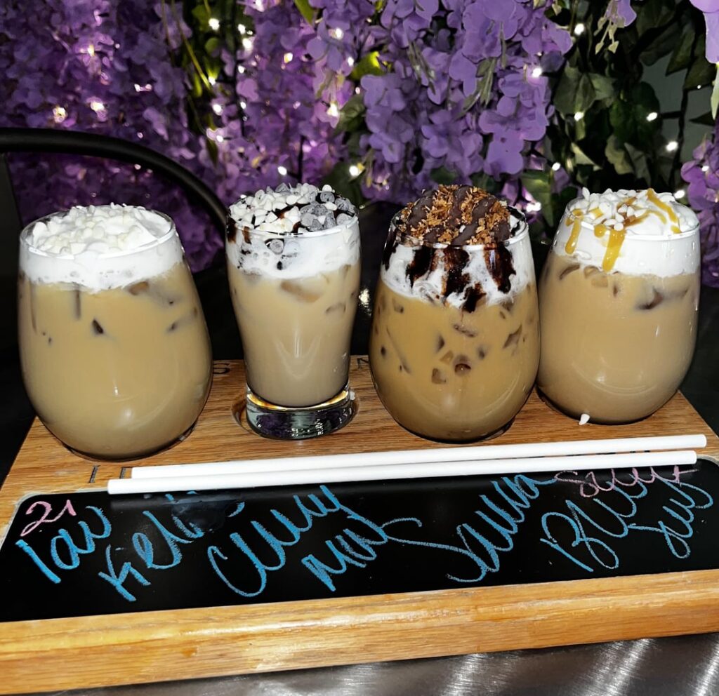 Coffee flight from Hens & Honey Shoppe, Swedesboro NJ