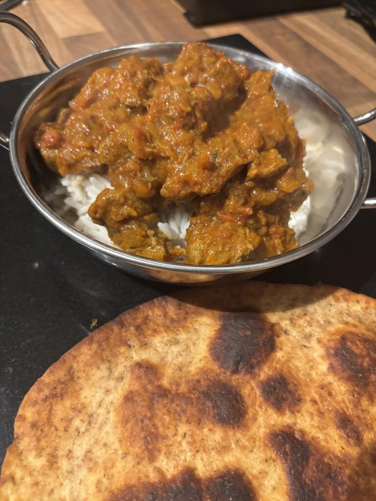 Beef Rogan josh with chapati