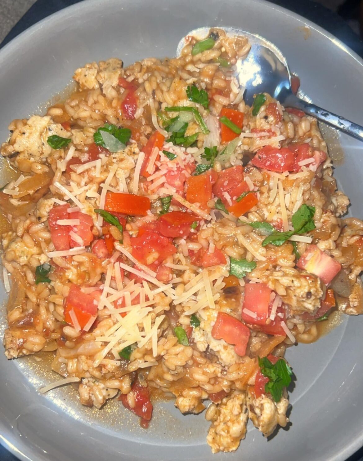 Creamy Tomato and Chicken Sausage Risotto