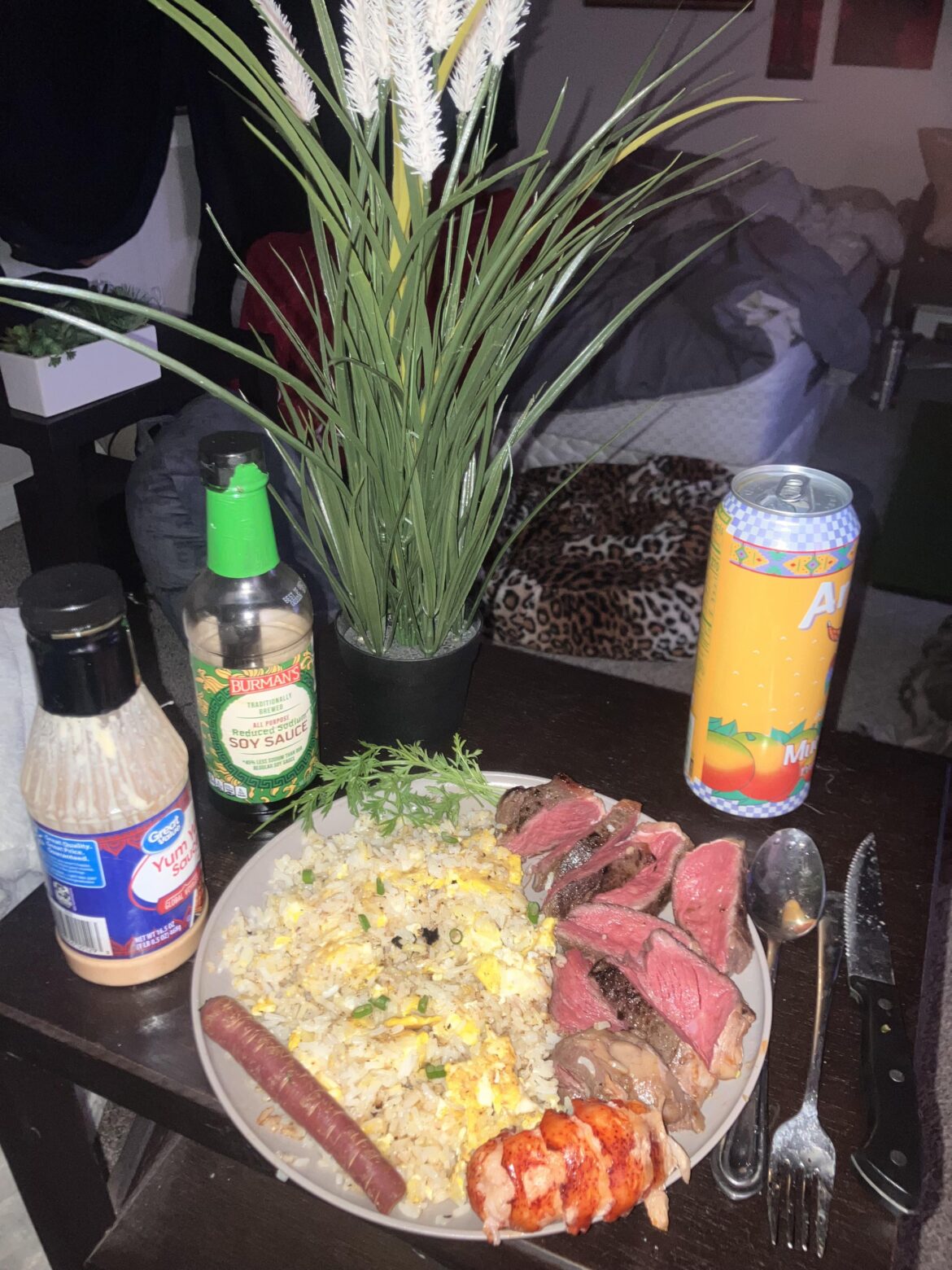 Sous vide steak / lobster fried rice