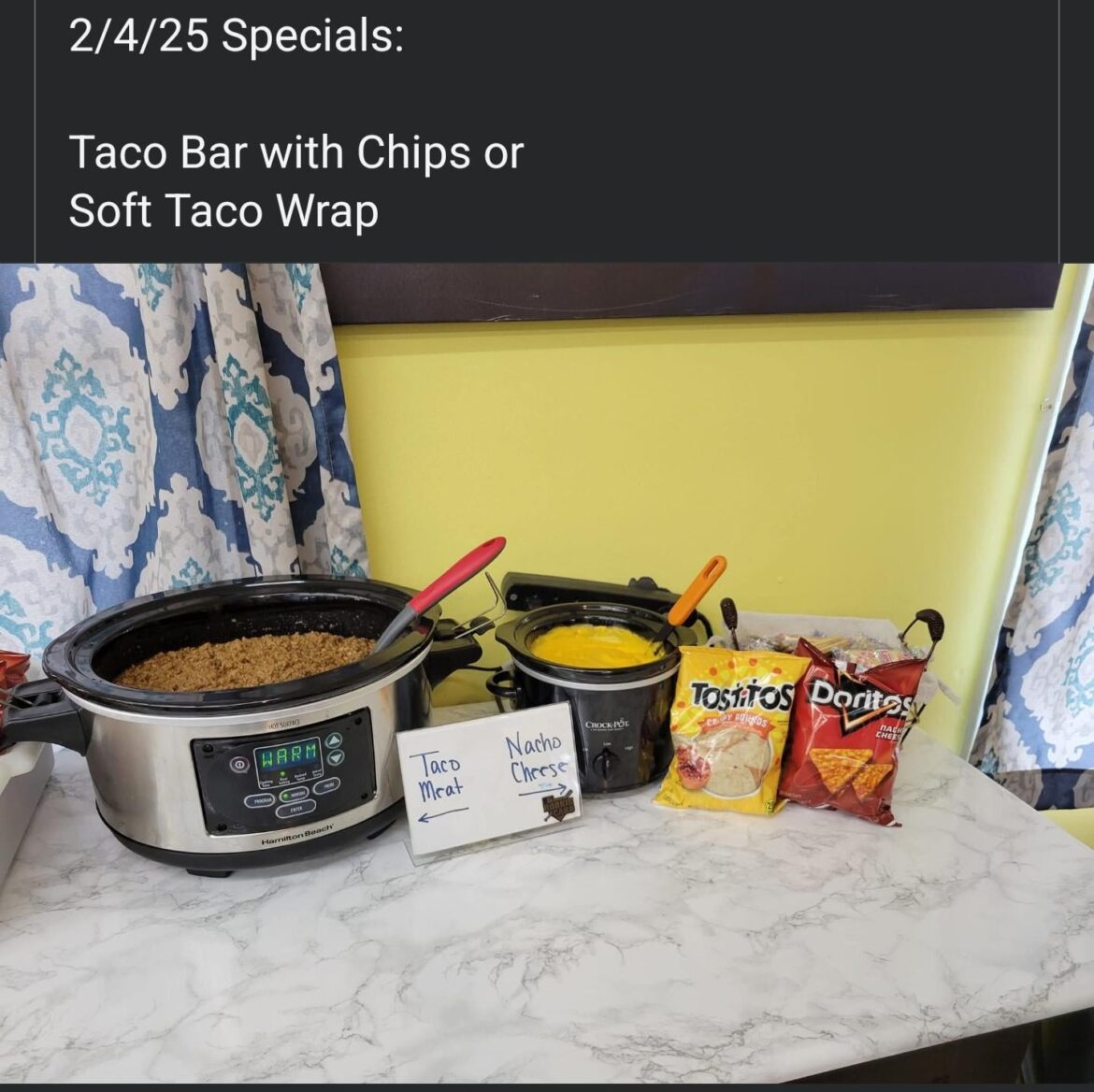 A local restaurant's daily special