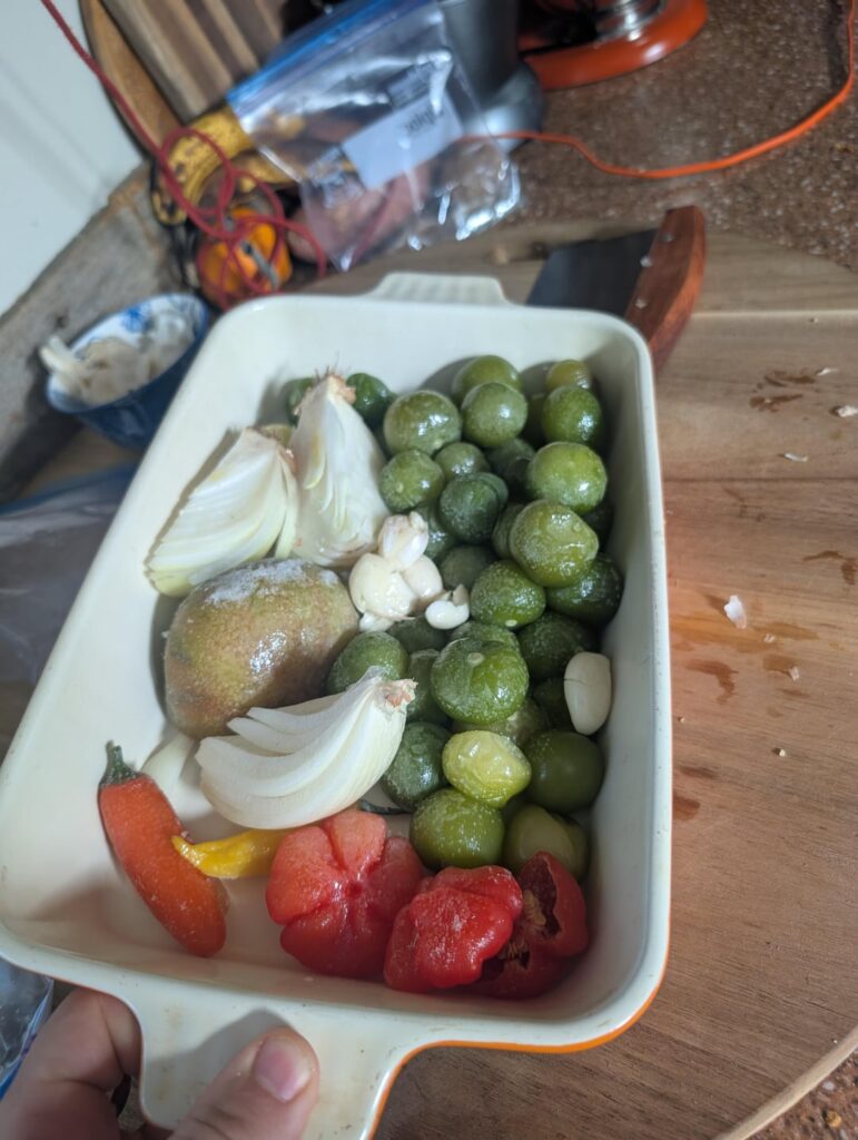 Salsa Verde with summertime garden goodness in the middle of winter.