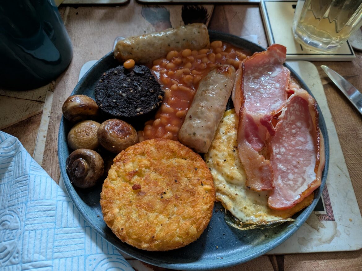 Full breakfast plate to kickstart the day.