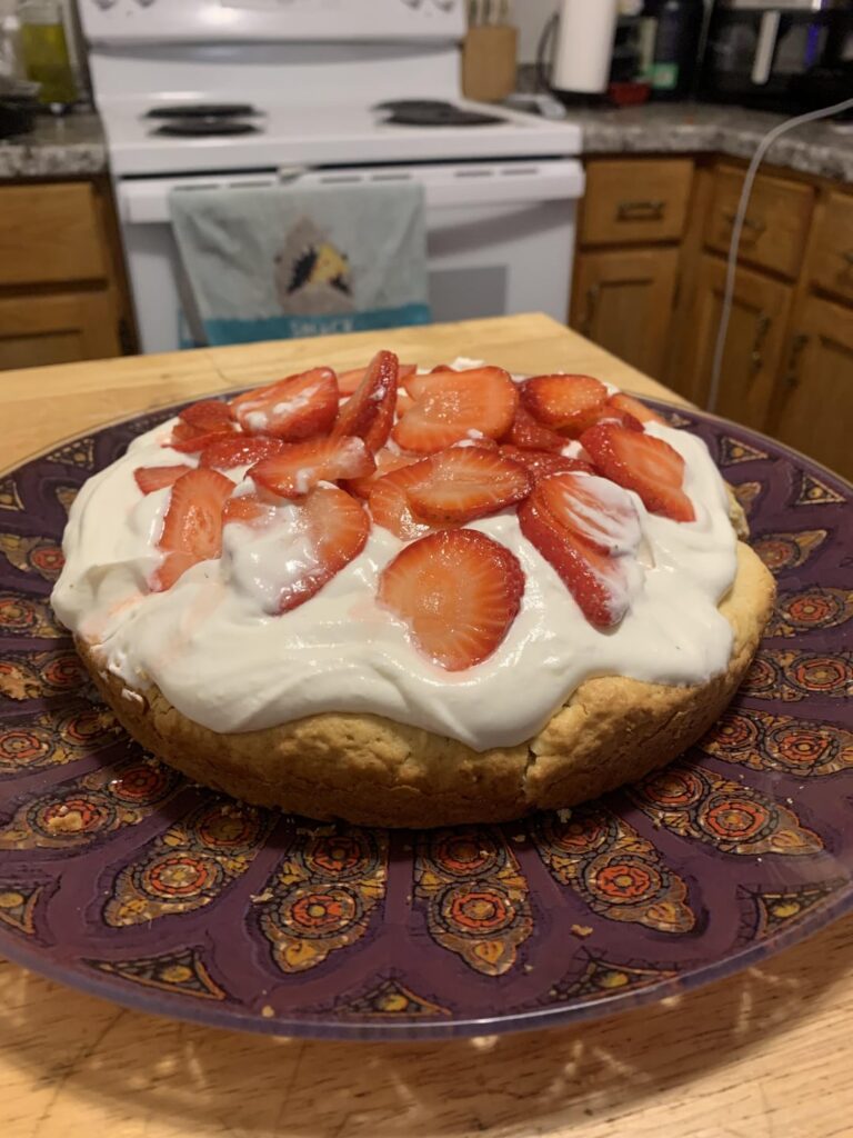 I made a strawberry shortcake for my birthday.