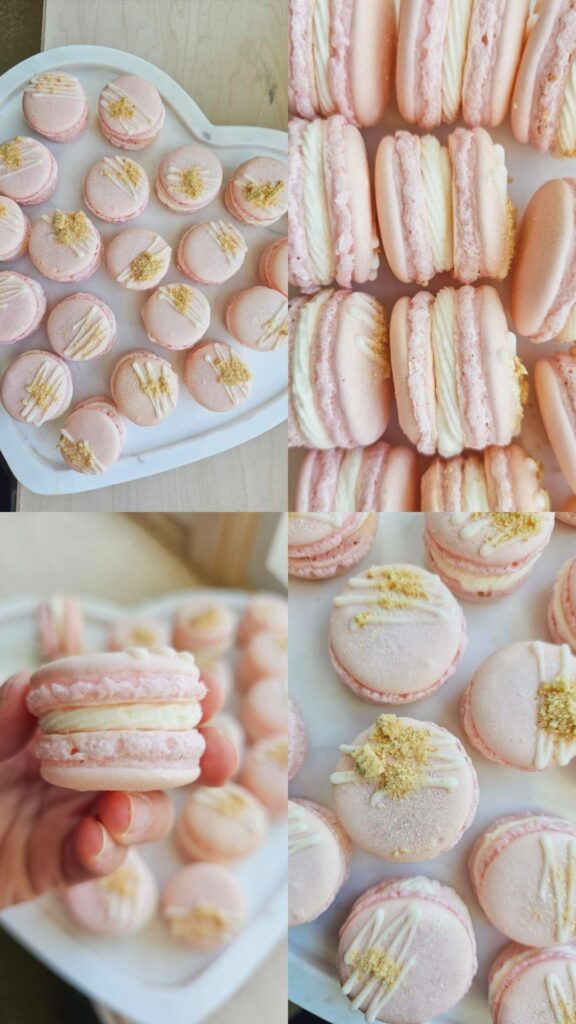 I think these strawberry cheesecake macarons will fit right into my Galentine's brunch tomorrow 🩷🥰