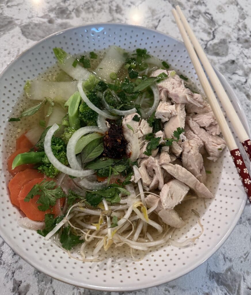 Homemade Pho bowl with 455 cal and 45g protein (my new favorite meal)