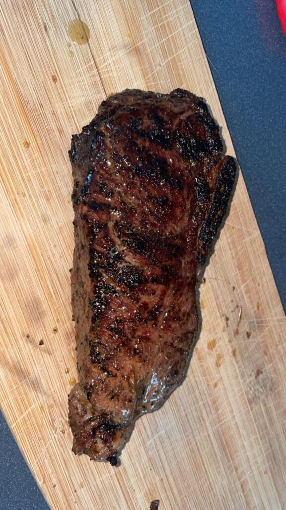 Co-worker gave me a mini grill and I am very proud of this steak dinner I made