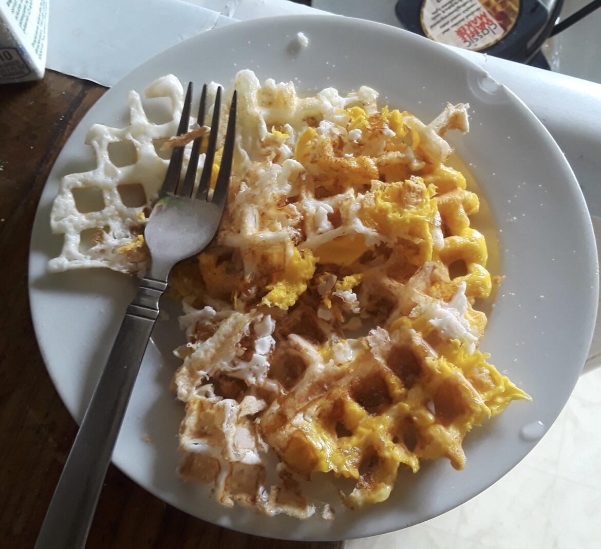 Eggs I made in a waffle maker  back in 2020