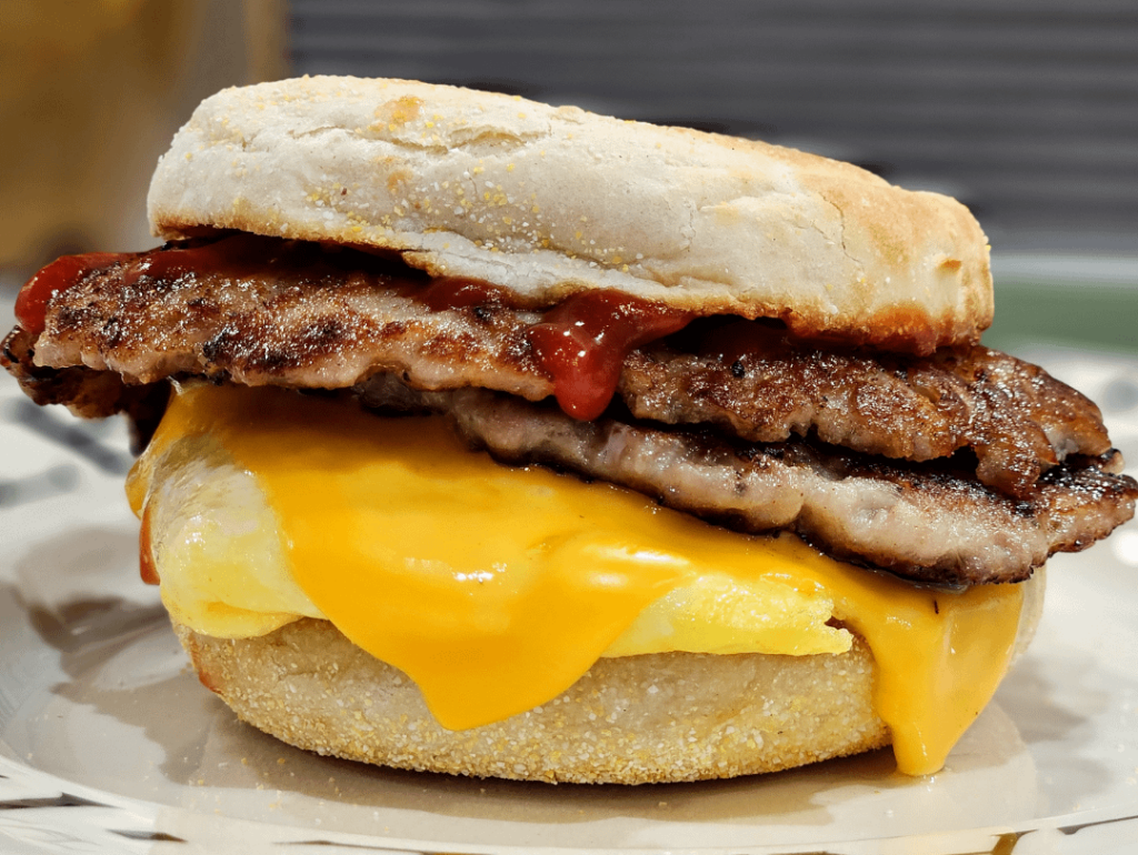 Double sausage, egg & cheese