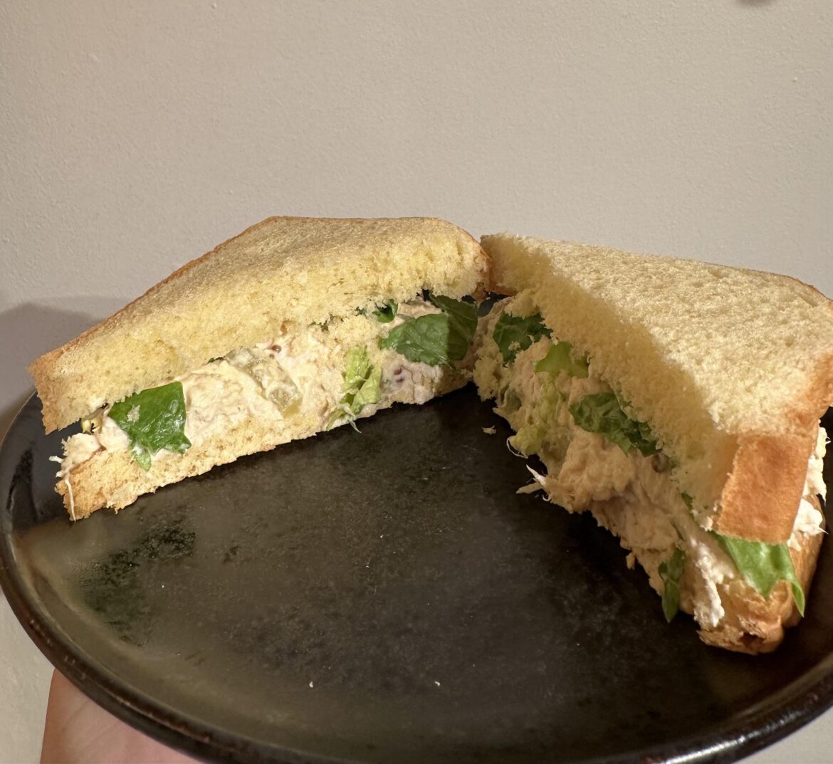 Best chicken salad sandwich Ive ever made. The bread is brioche.