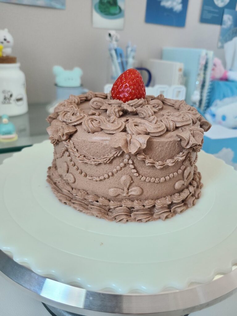 My first attempt at making a chocolate cream cake.