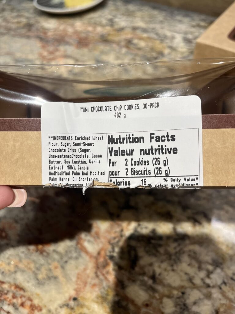 Cookie calories? Box says 2 for 15 but there’s obviously no way