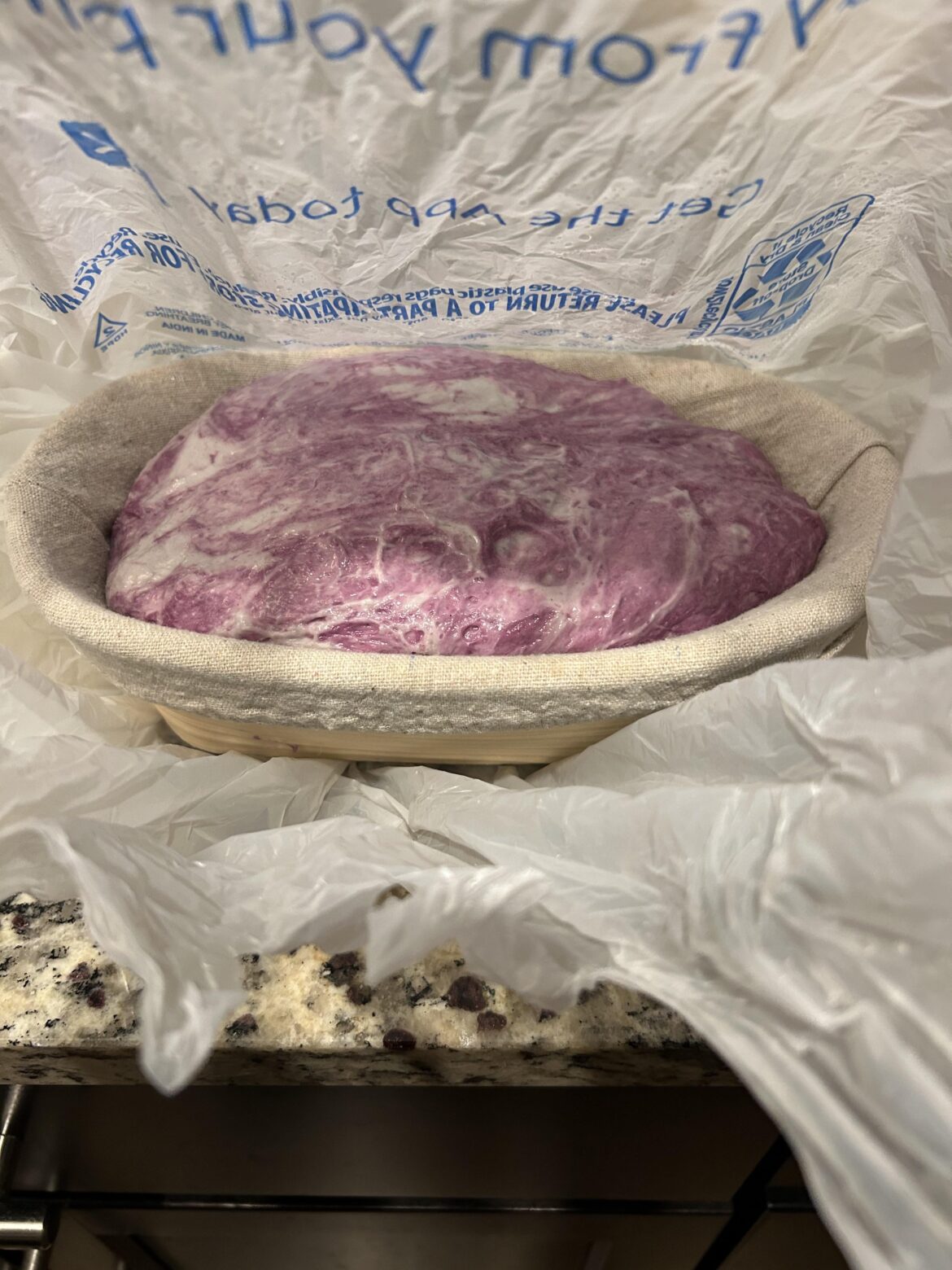 Had a sneak peak at my sweet potato and butterfly pea marbled loaf this morning